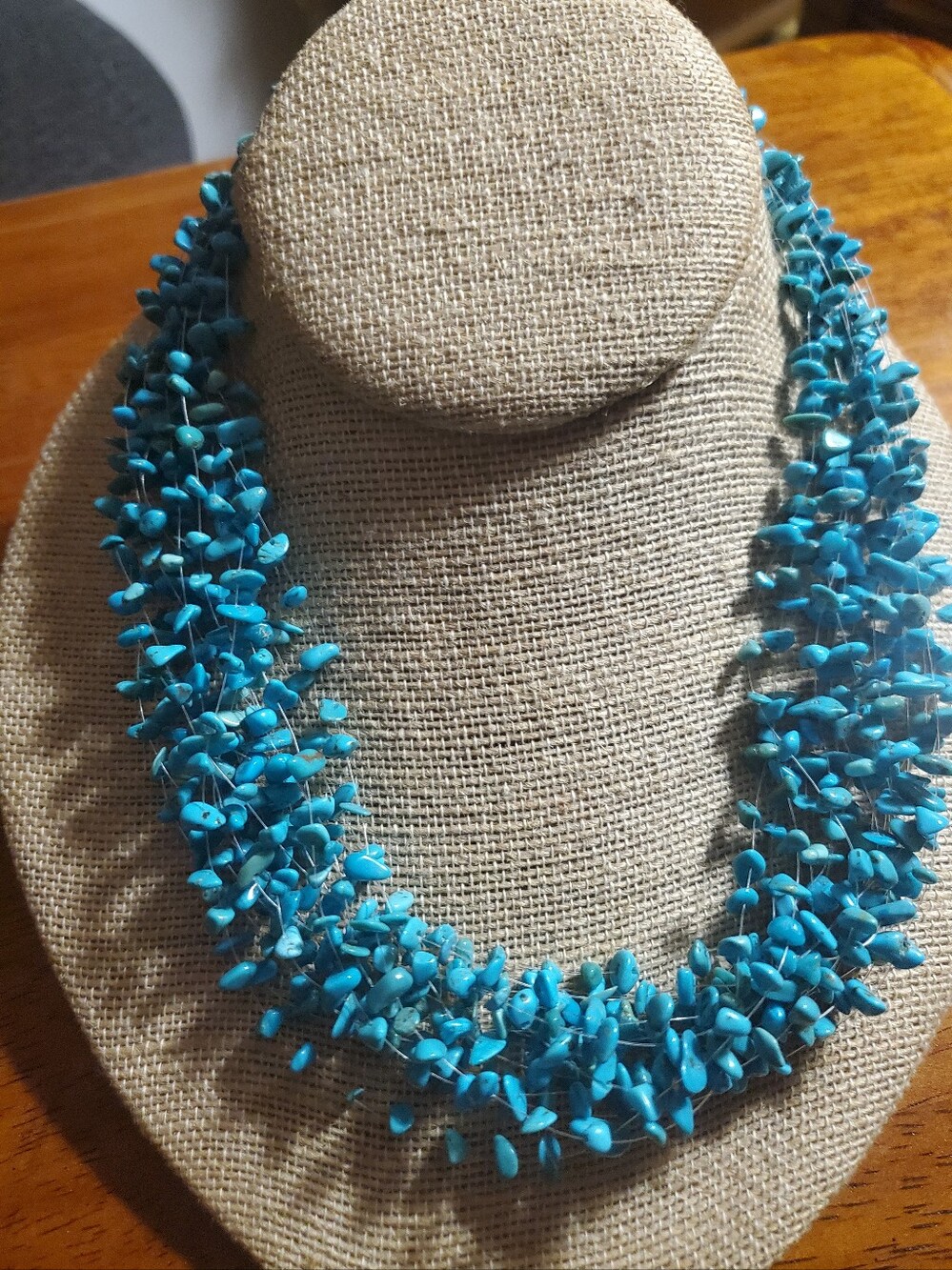 14k Gold Turquoise Necklace Multi Strand Vintage Necklace
